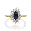 טבעת דיאנה ספיר כחולה מרקיזה ויהלומים