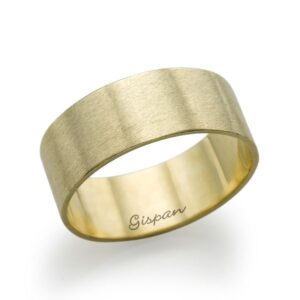 טבעת נישואין רחבה זהב בגימור מט
