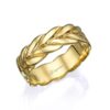 טבעת נישואין עלים זהב צהוב מבריק
